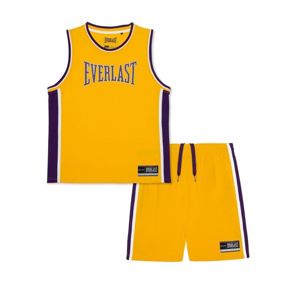 Everlast Childrens/Kids Polyester Top & Bottom Set Set / Yellow/Purple